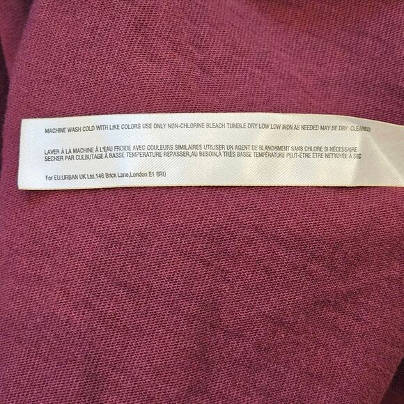 Free People Beach Fresca Dress Size M Maroon Red Cotton Oversized Flowy Mini - Picture 8 of 9